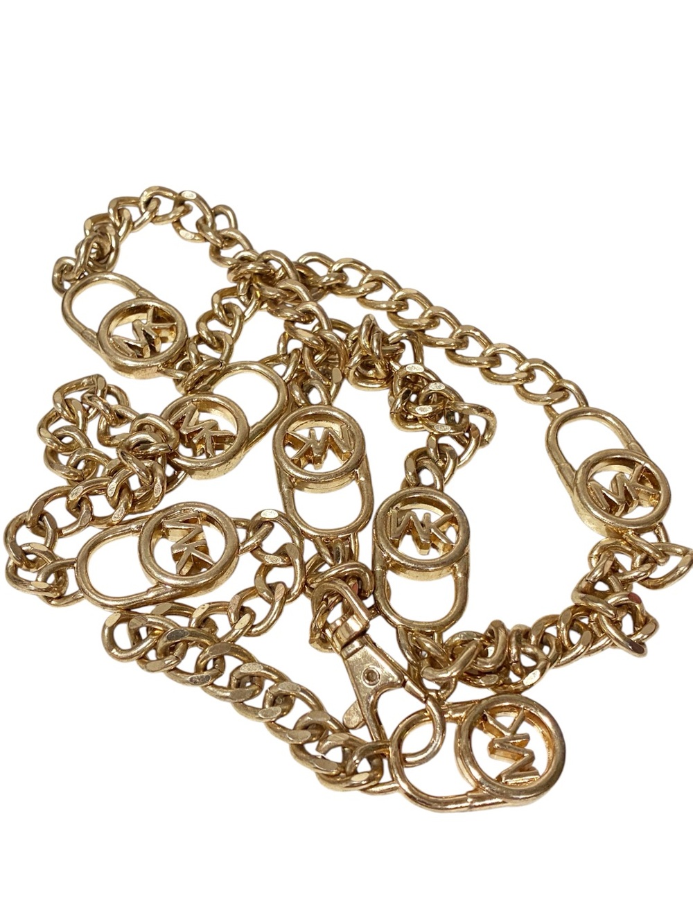 Michael Kors‎ Gold CHAIN BELT MK Lock Logo Metal Clip